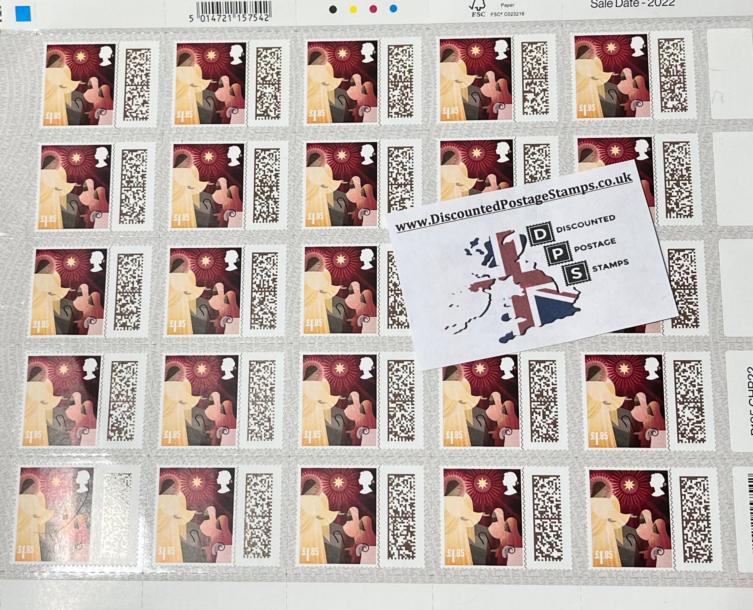 1 x £1.85 QR Coded Christmas Stamps *13% Discount!* (£1.61 Each!)