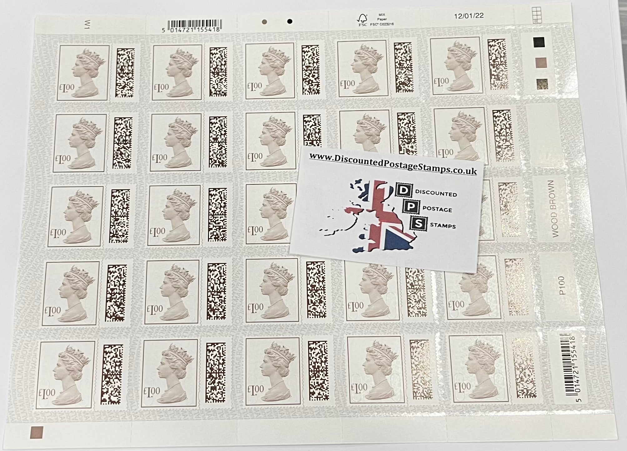 1 x £1 QR Coded Queens Head Stamps *13% Discount!* (87p Each!)