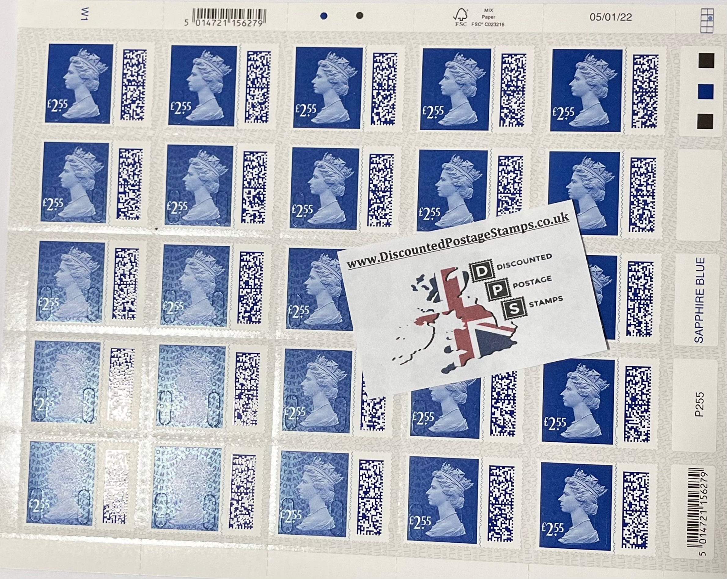 1 x £2.55 QR Coded Queens Head Christmas Stamps *13% Discount!* (£2.22 Each!)