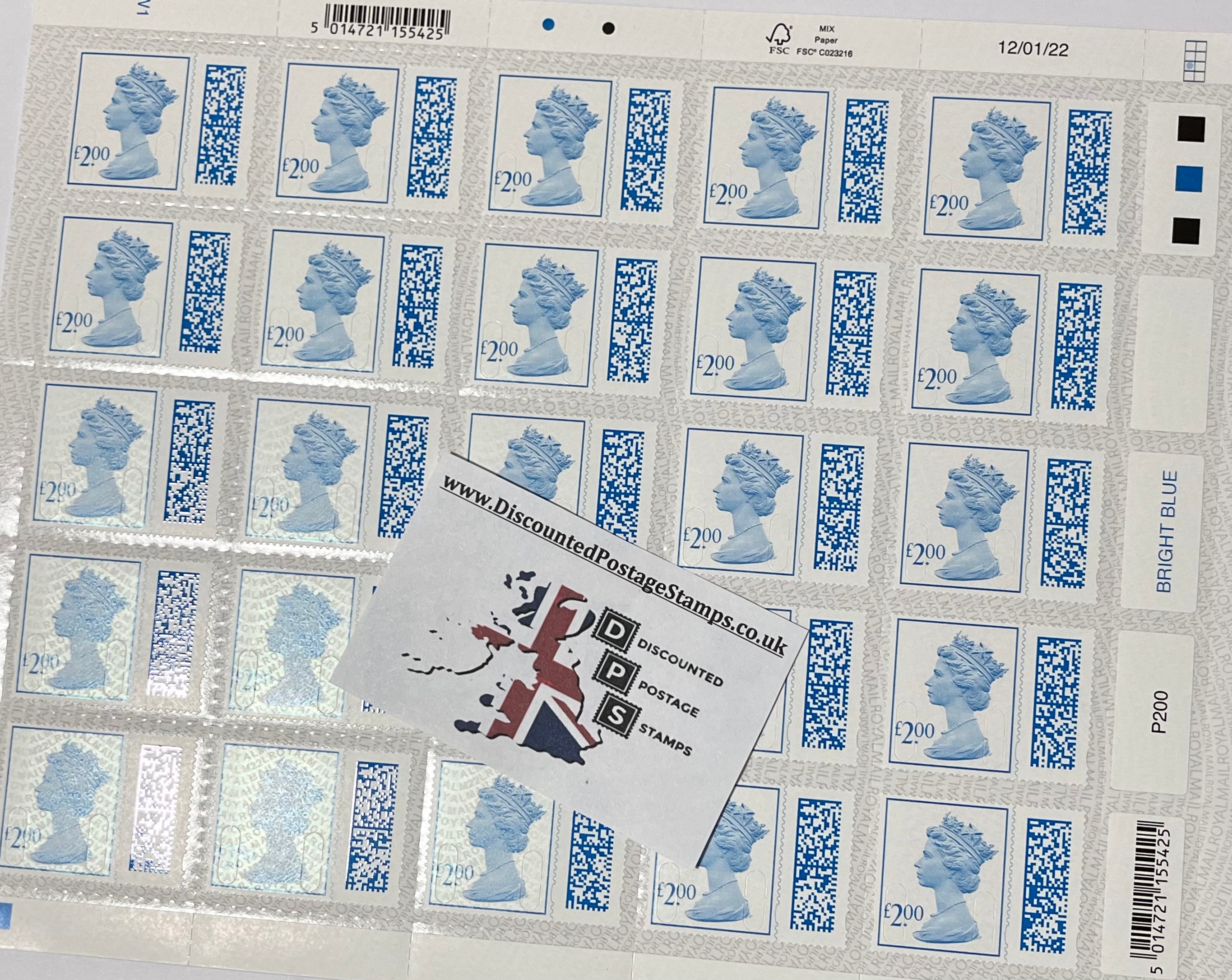 1 x £2 QR Coded Queens Head Christmas Stamps *13% Discount!* (£1.74 Each!)