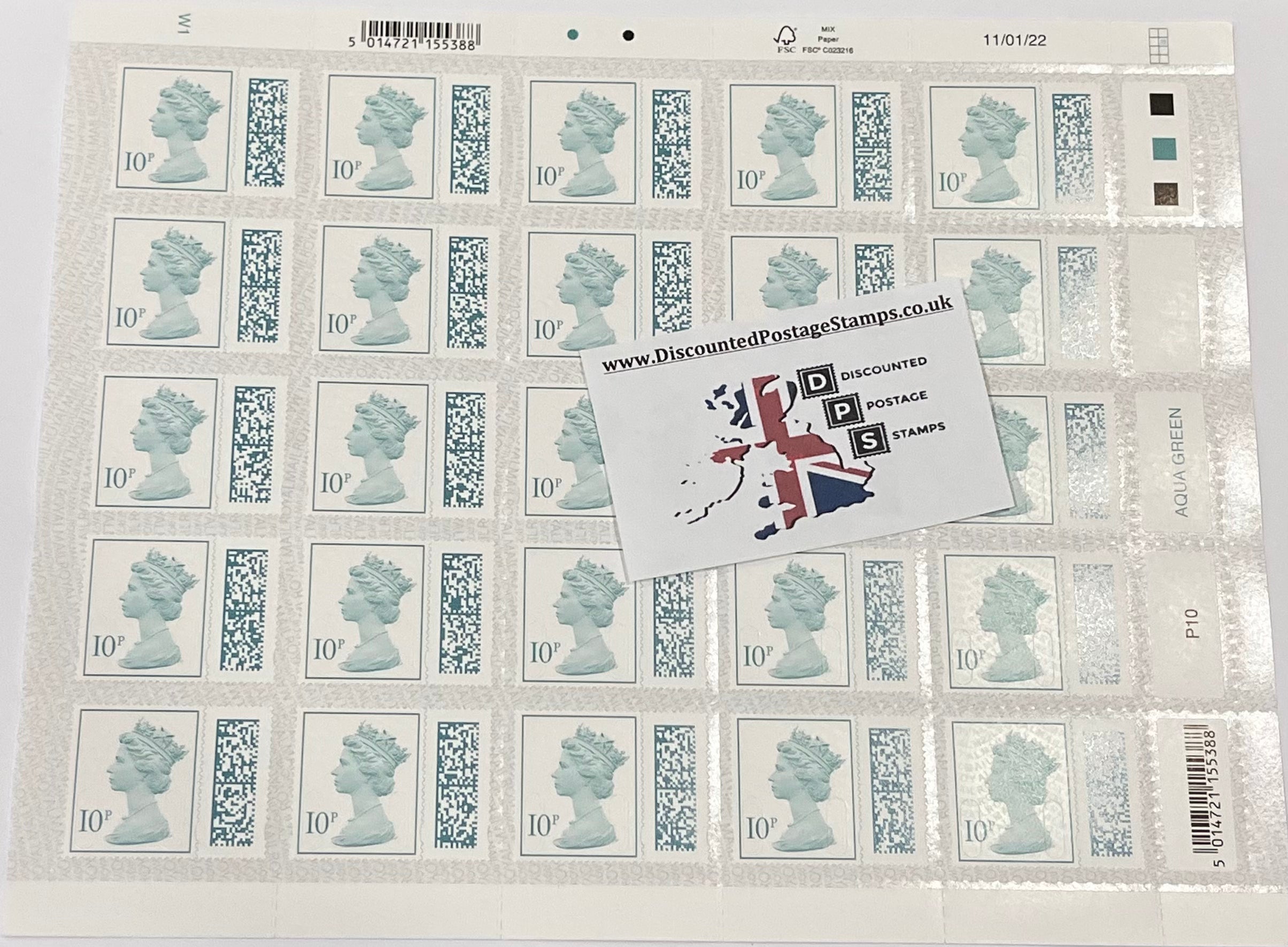 25 x 10p QR Coded Queens Head Stamps *25% Discount!* (7.5p Each!)