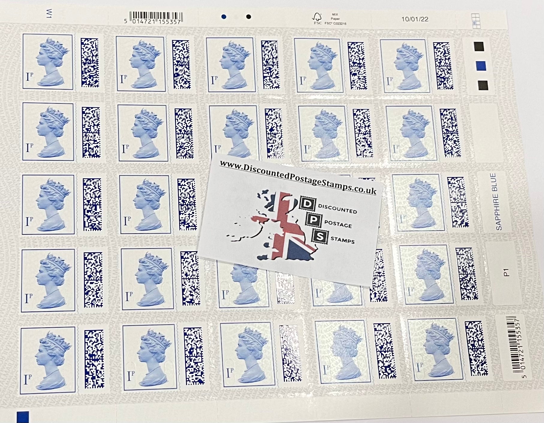 25 x 1p QR Coded Queens Head Stamps (25% Discount!)