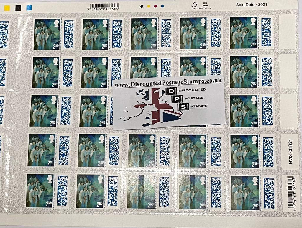 NEW BARCODED 1 x 2nd Class Christmas Stamps Self Adhesive *6% Discount* (86p Each!)