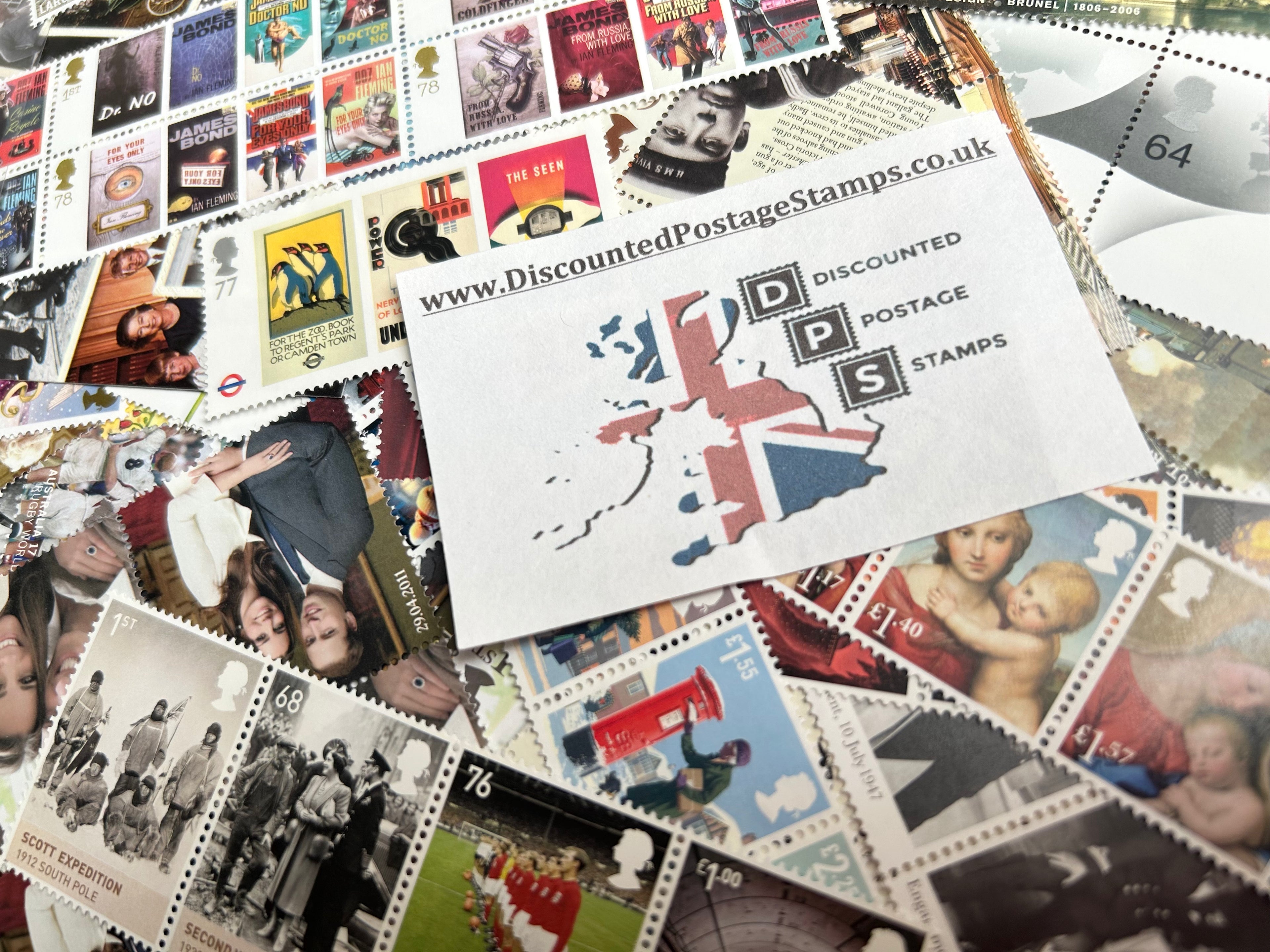 10 x 9p Gummed Picture Stamps *35% Discount!*